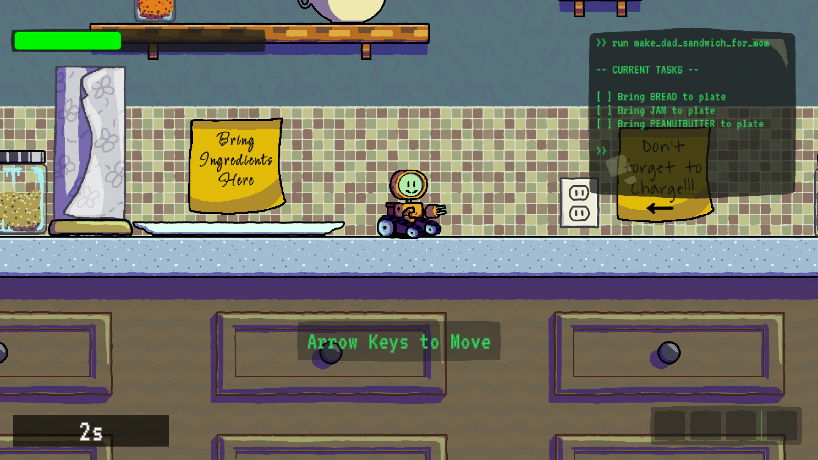 Screenshot of start of game.